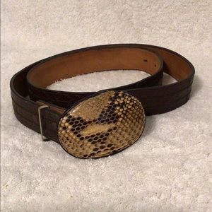 MENS TONY LAMA USA - GENUINE SNAKE BELT BUCKLE AND ANTELOPE 40 INCH BELT. RARE